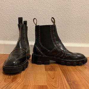 Balenciaga Exposed Stitched Leather Chelsea Boots
